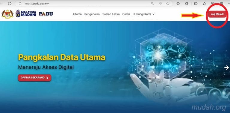 Sistem Pangkalan Data Utama_PADU_logmasuk