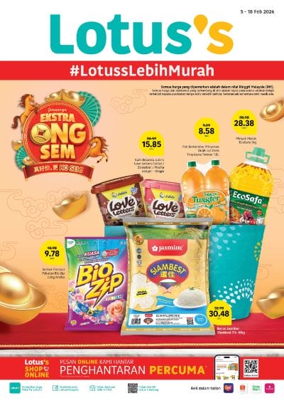 Promosi Lotus’s ‘Ekstra Ong Sem’ 5-18 Feb: Jimat Ganda Dengan Harga PWP & Peluang Menang RM888,888!